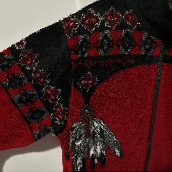 Vintage Milton Funwear Native American Dreamcatcher Fleece Jacket Men's Size L - Picture 2 of 8